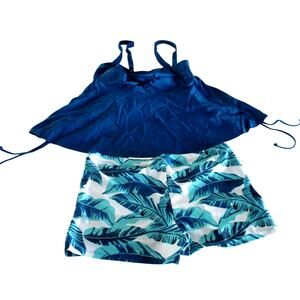 Women's Tankini Bra Aqua Swimsuit Top Bottom Shorts Set New Size 3XL